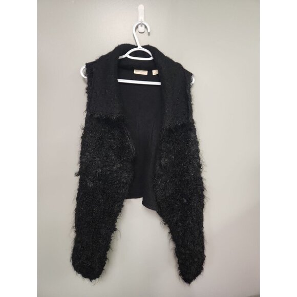 Anthropologie Jackets & Blazers - Anthropologie Black Mohair Sweater Cape  Sleeping On Snow Tavan  Vest Small